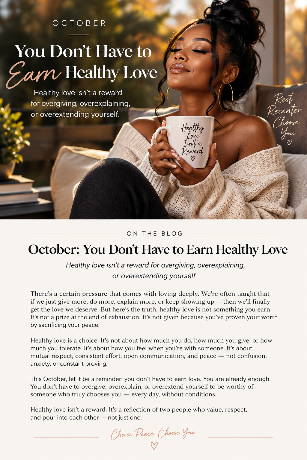 October: You Don’t Have to Earn Healthy Love