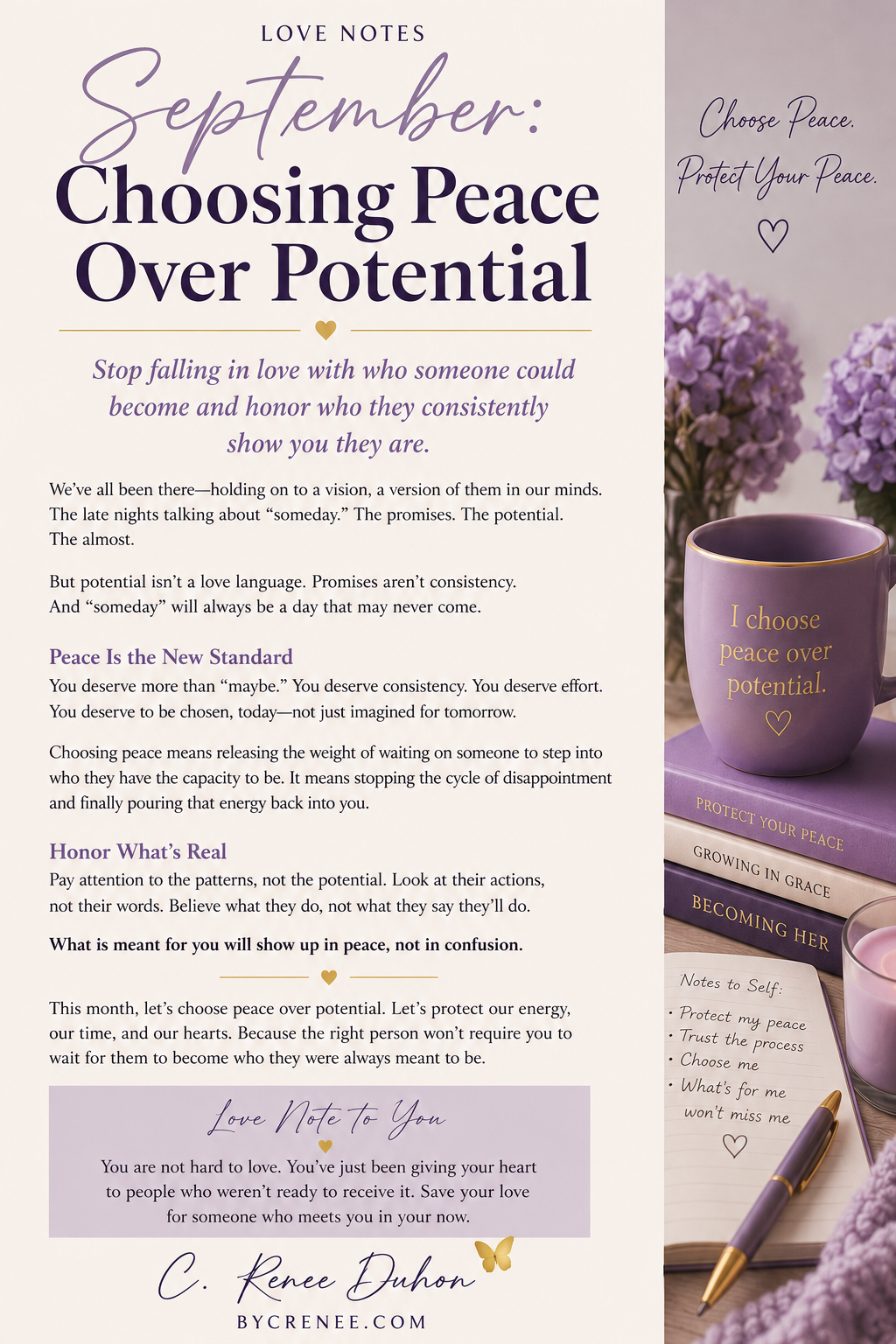 Love Note: Choosing Peace Over Potential